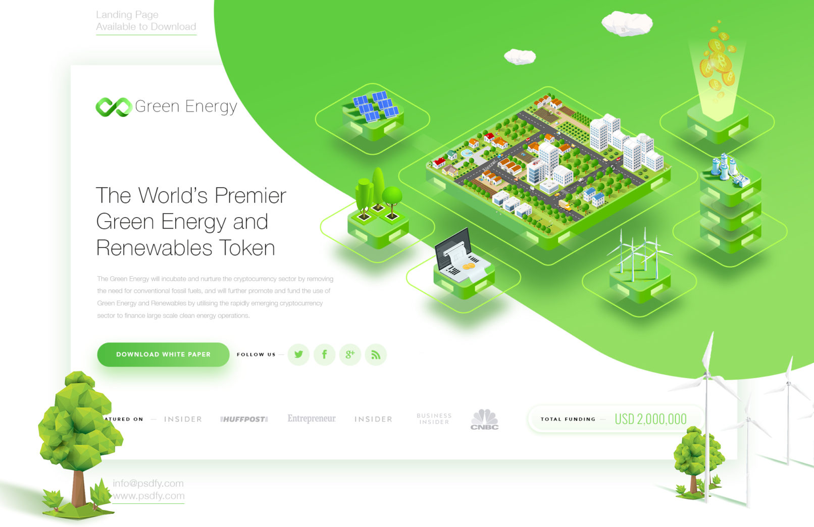 Green Energy Blockchain Landing Page